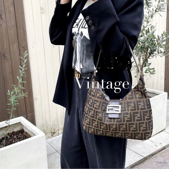 FENDI (VINTAGE) - Hobo Shoulder Baguette Bag (Zucca) - Picture 10 of 10